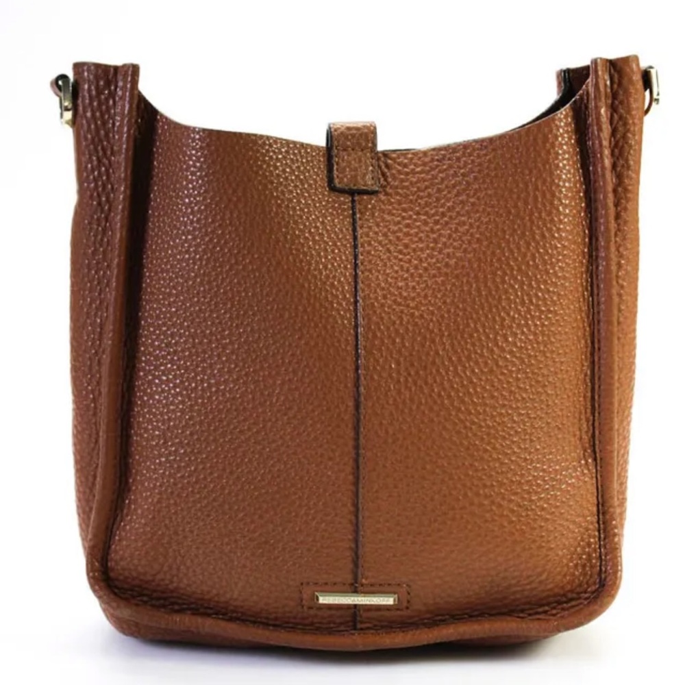 REBECCA MINKOFF brown leather studded crossbody feed boho bag purse - Picture 4 of 8